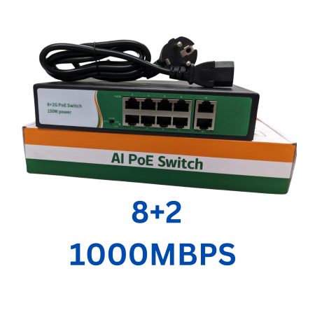 POE SWITCH 8+2 150W 1000MBPS